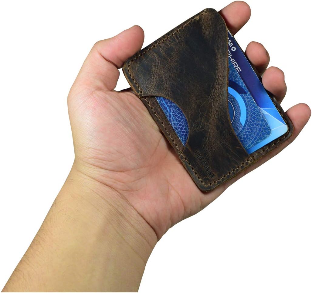 Hide & Drink, Leather Double Sided Card Holder, Holds up to 6 Cards, Slim Wallet, Front Pocket Accessories