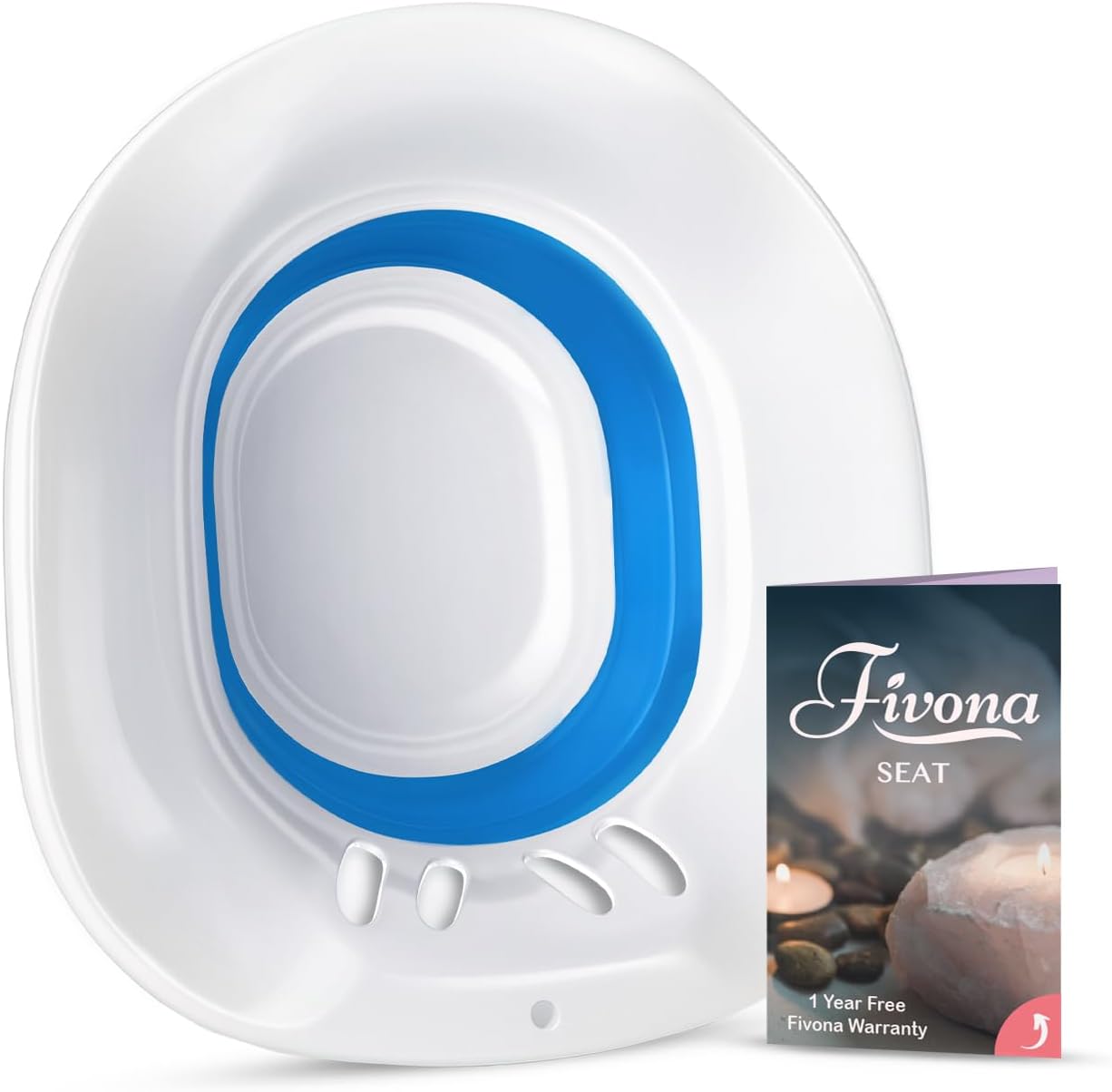 Fivona Sitz Bath for Toilet Seat Postpartum and Hemorrhoids Care - Yoni Steam Seat - Foldable Basin for Epsom Salt Soak - Portable Bidet BPA Free