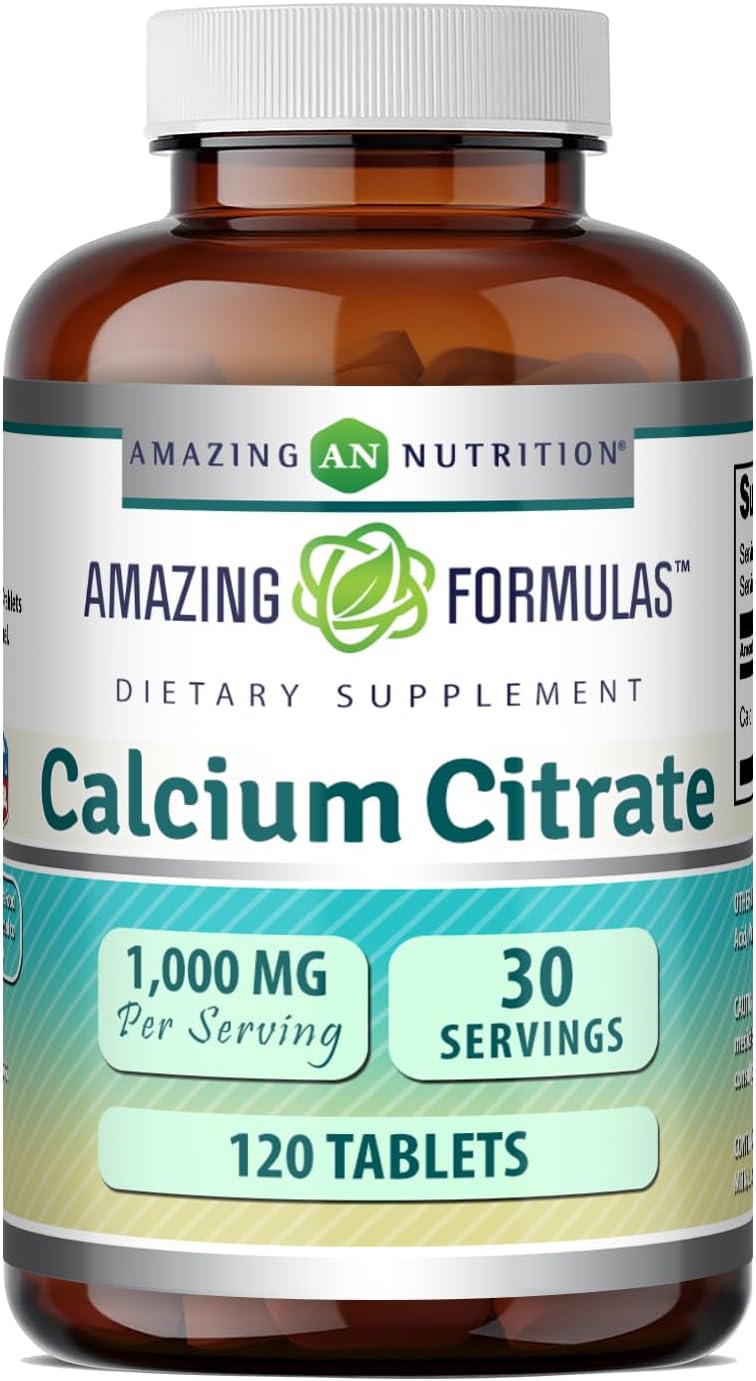 Amazing Formulas Calcium Citrate 1000 Mg | Tablets Supplement | Non-GMO | Gluten-Free | Made in USA (1 Pack | 240 Count)