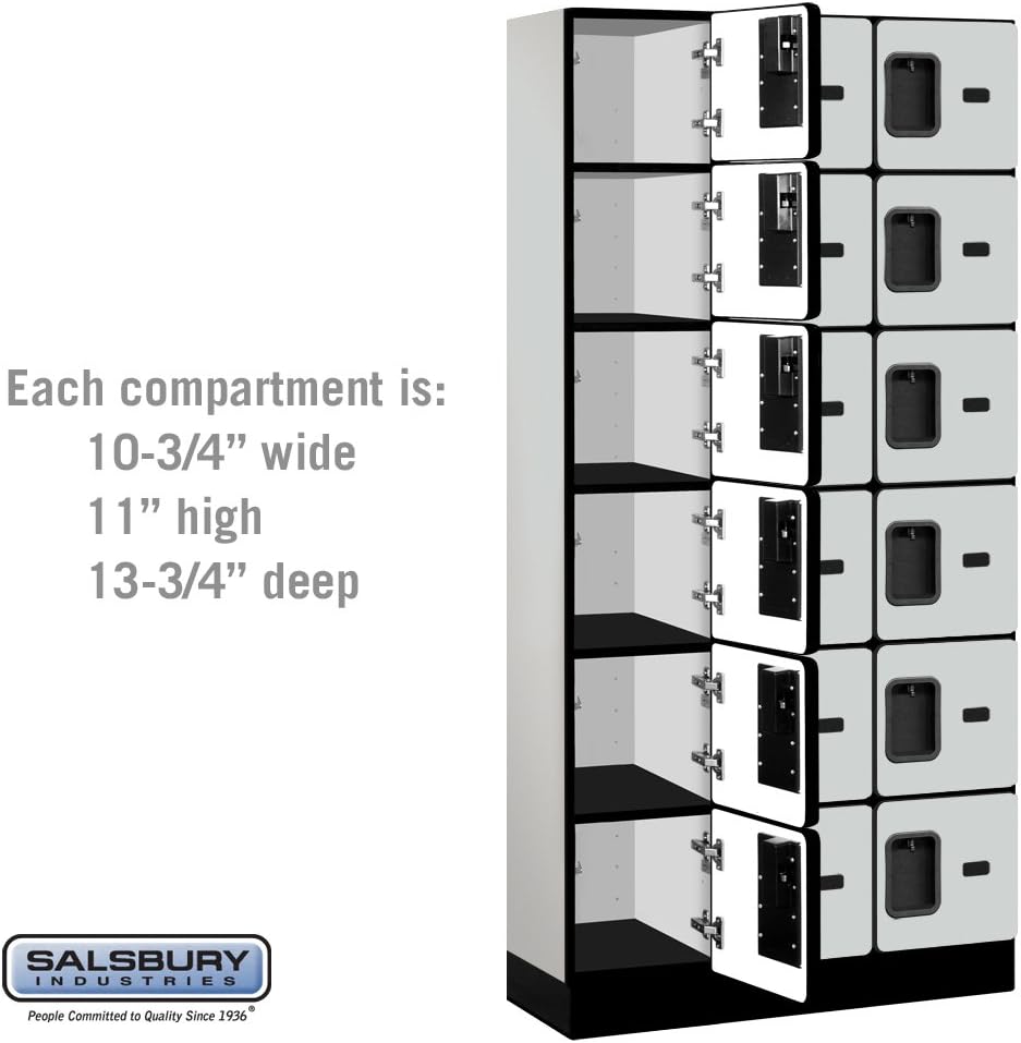 Salsbury Industries 36365MAH Six Tier Box Style Designer Wood Locker, 6' 3" x 15", Mahogany