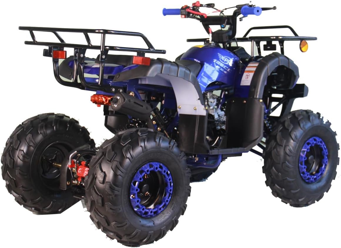 X-PRO 125cc ATV 4 Wheels Quad 125 ATV Quads with LED Lights, Big 19"/18" Tires!（Army Black）