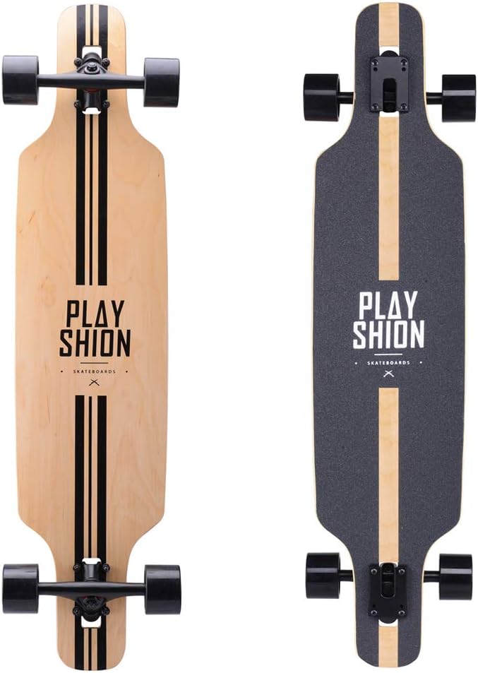 Playshion 39 Inch Drop Through Longboard Skateboard for Beginners