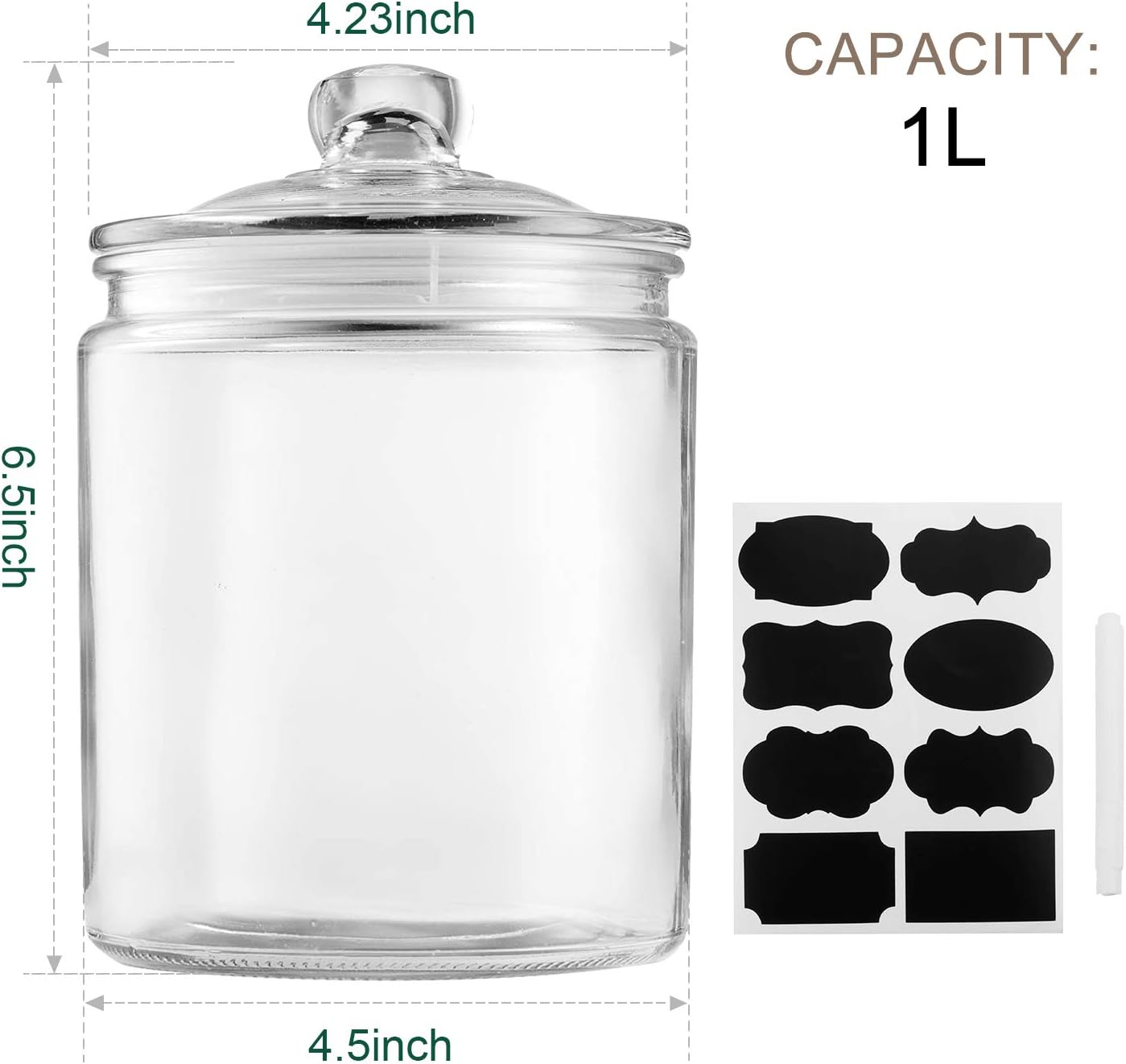 Maredash Glass Jars 64 oz,Candy Jar with Lid For Household 3 Pack