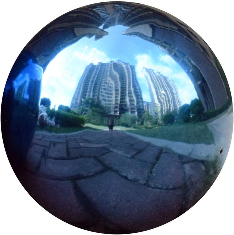 10 inches Gazing Ball, Blue Stainless Steel Garden Sphere, Seamless Polished Reflective Smooth Mirror Garden Globe