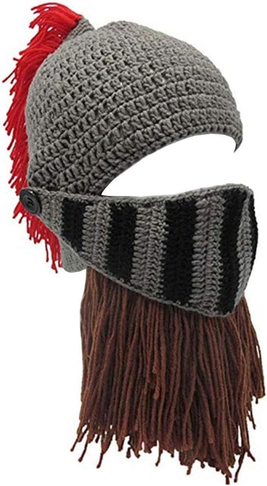 Creative Barbarian Knit Beard Hat Funny Knit Cap Wig Beanie Hats