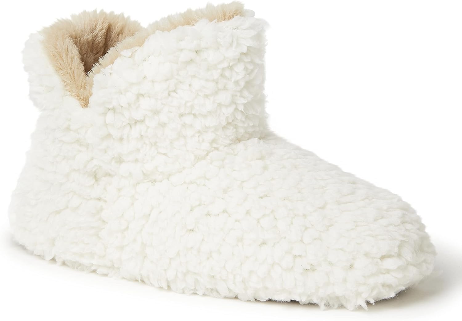 Dearfoams Women's Chelsea Faux Fuzzy Sherpa Indoor House Bootie Slipper