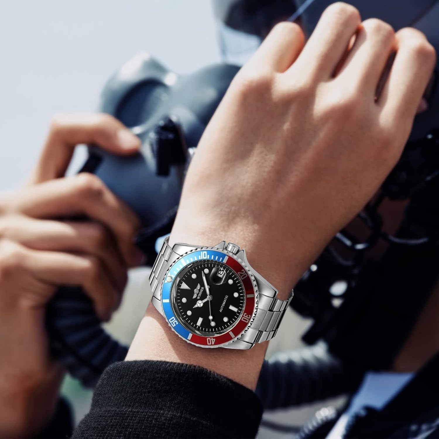 MASTOP Men Automatic Mechanical Watches Full Steel Waterproof Mens Watches | Calendar,Fashion Wristwatch for Men