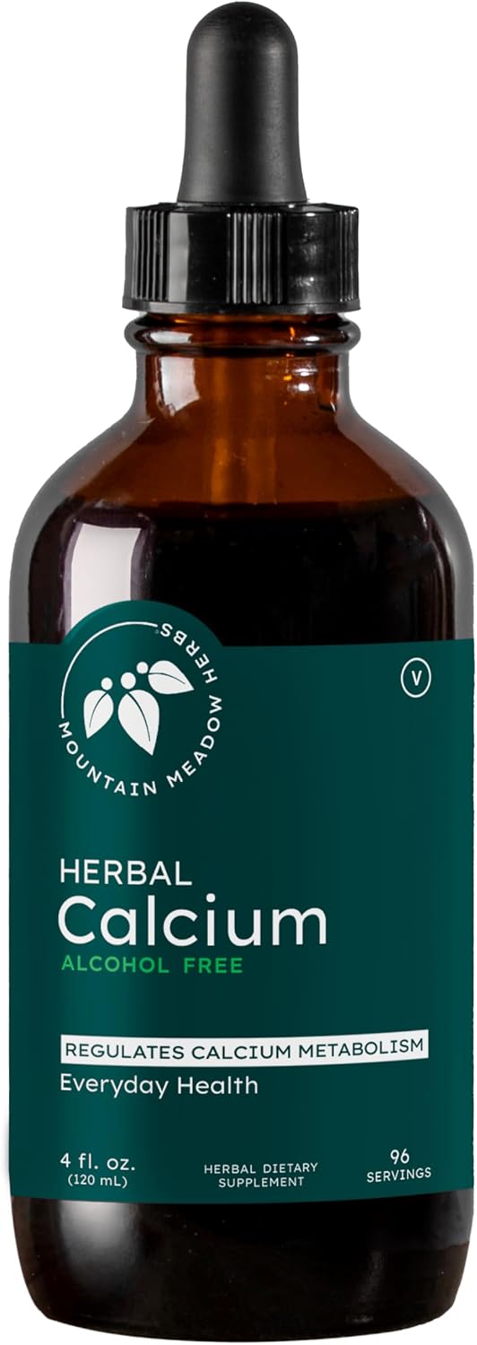 Mountain Meadow Herbs Herbal Calcium – Vegan Liquid Calcium Supplement for Bone & Teeth Support, High Absorption Plant-Based Formula for Adults & Kids - 2 oz