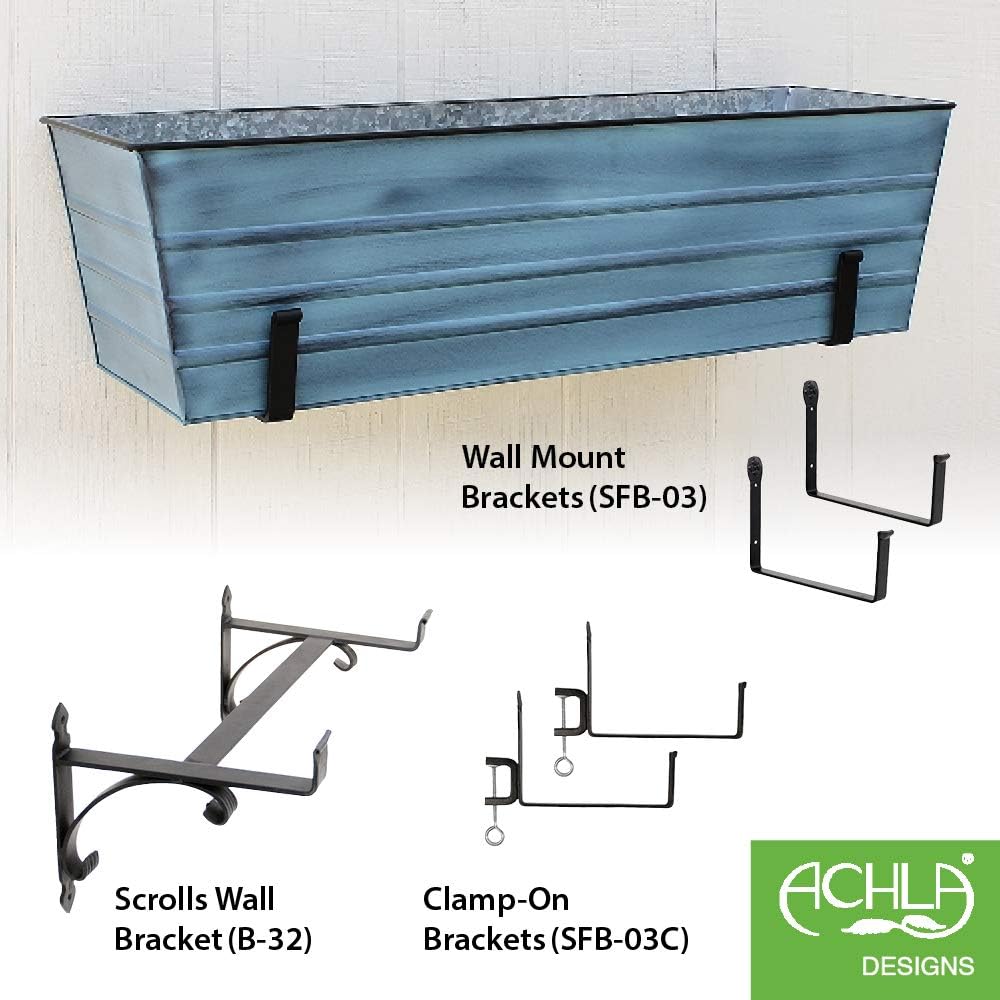 Achla Designs Galvanized Window Flower Box Planter-Green-Medium (24" L x 9.5" W x 7.5" H)