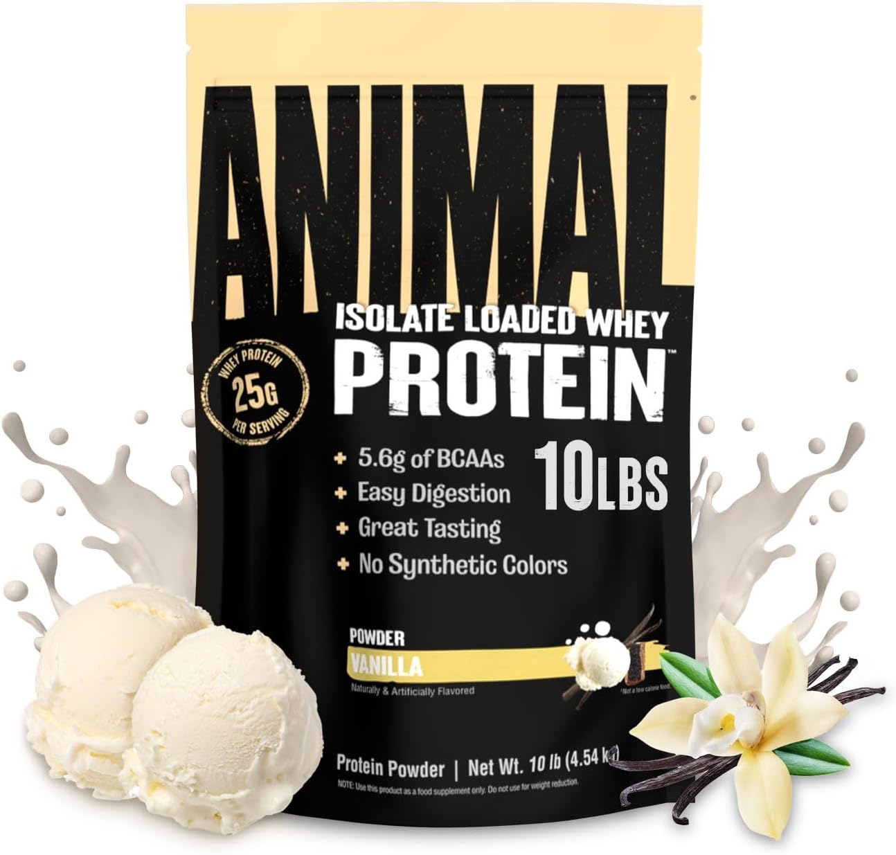 Animal Whey Isolate Protein Powder - Loaded for Pre & Post Workout Muscle Builder and Recovery with Digestive Enzymes for Men & Women - 25g Protein, Great Taste, Low Sugar - Chocolate 2 lbs