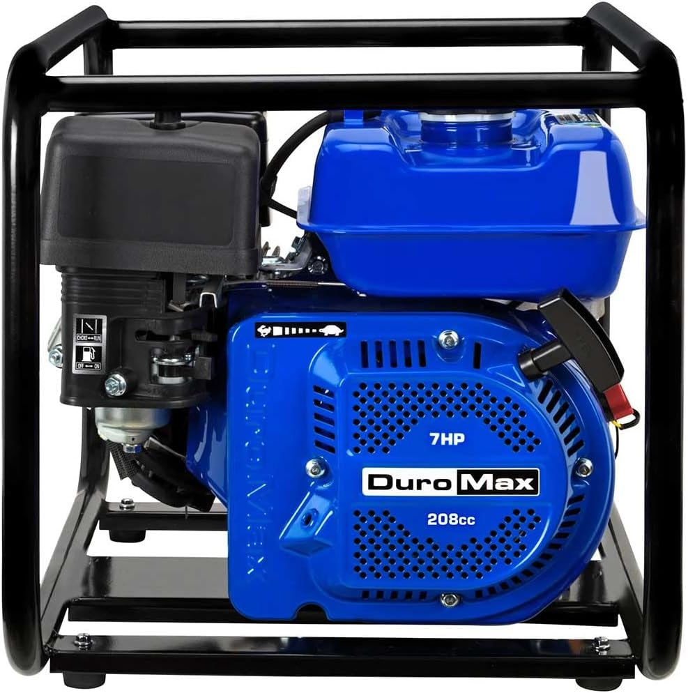 DuroMax XP652WP 208cc 158-Gpm 3600-Rpm 2-Inch Gasoline Engine Portable Water Pump, 50 State Approved, XP652WP, Blue