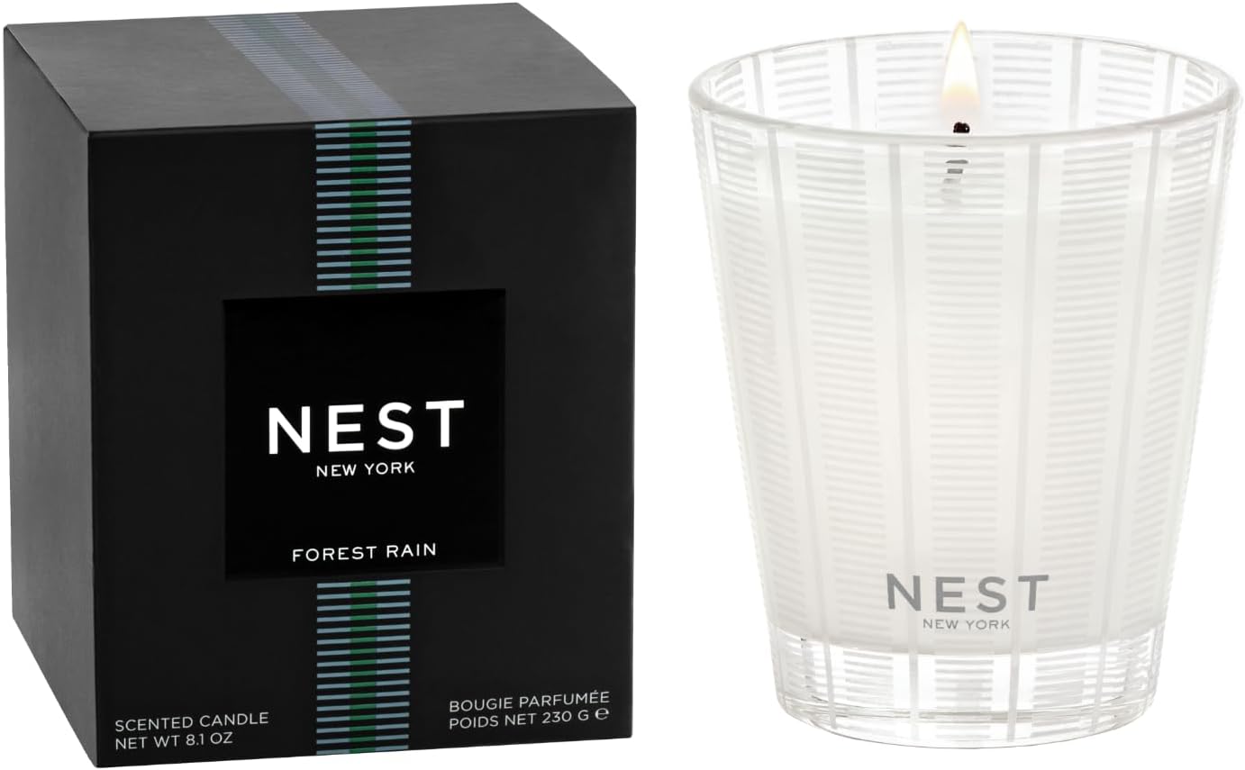 NEST New York Scented Classic Candle, Grapefruit - 8.1 oz - Up to 60-Hour Burn Time - Reusable Glass Vessel