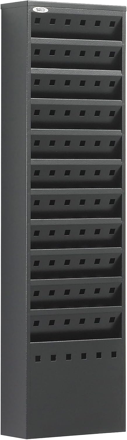 Safco 4321BL Steel Magazine Rack, 11 Pockets - Durable Wall Mounted Black Steel Construction with Optional Base - Perfect Office or School Resource Solution