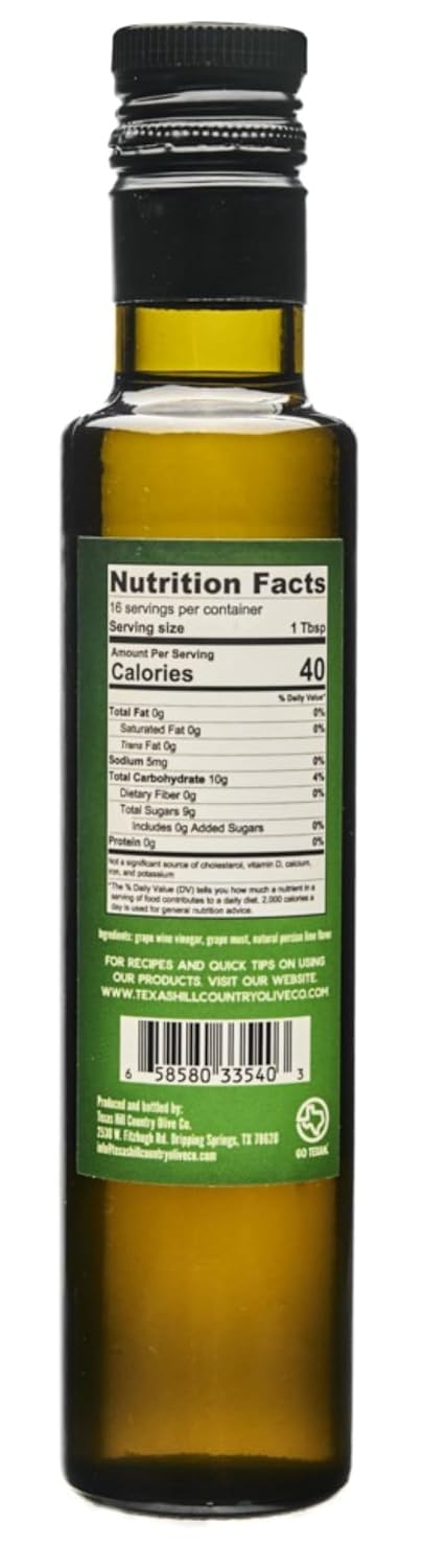 White Lemon Balsamic Vinegar - Gourmet Barrel Aged Infused Balsamic Vinegar - Great for Dressing Dipping Glazing - No Artificial Flavors or Added Sugar - Made in Texas (8.5 oz)