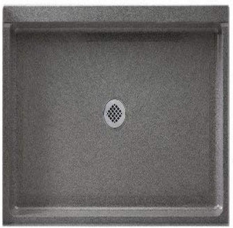 Swan SF03454MD.130 54-in L x 34-in W x 5.5-in H Solid Surface Shower Base, Ice