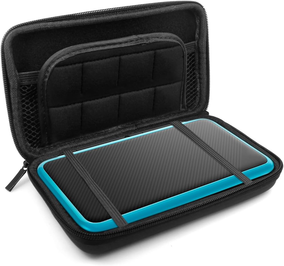 Protective Cases Compatible New 2DS XL with Screen Protectors, AFUNTA 1 Crystal Clear Case and 1 EVA Carrying Case for Console