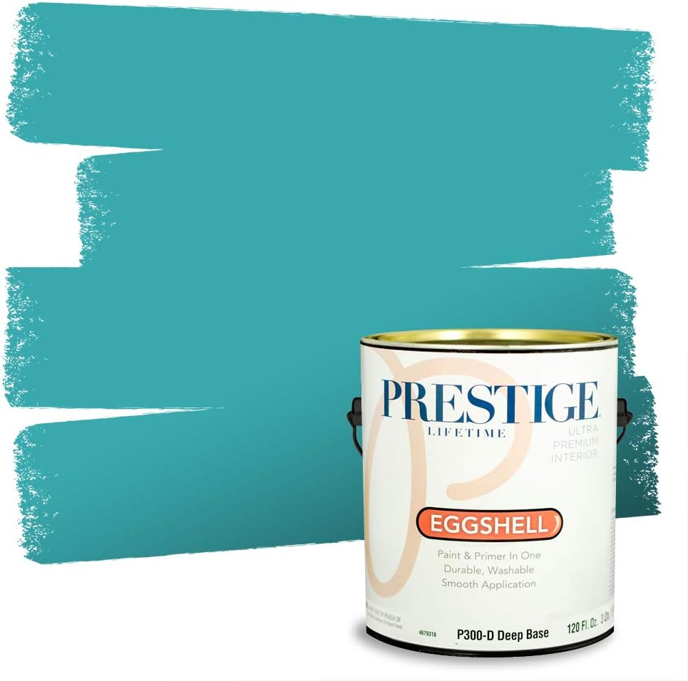 PRESTIGE Paints Exterior Paint and Primer In One, 1-Gallon, Satin, Comparable Match of Sherwin Williams* Blue Nile*