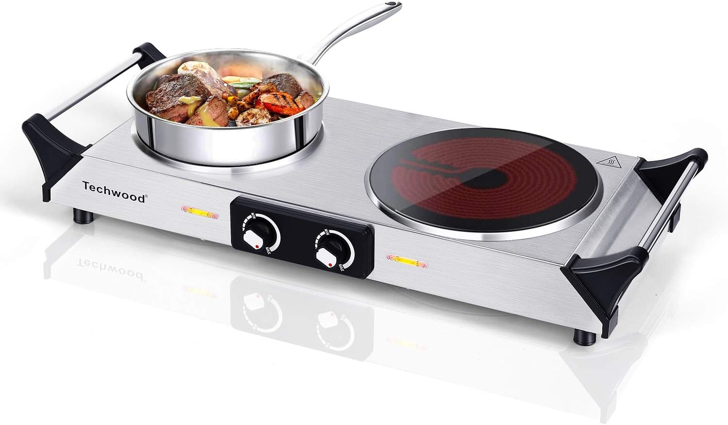 Hot Plate, Techwood Electric Stove for Cooking, 1500W Countertop Single Burner with Adjustable Temperature and Handles