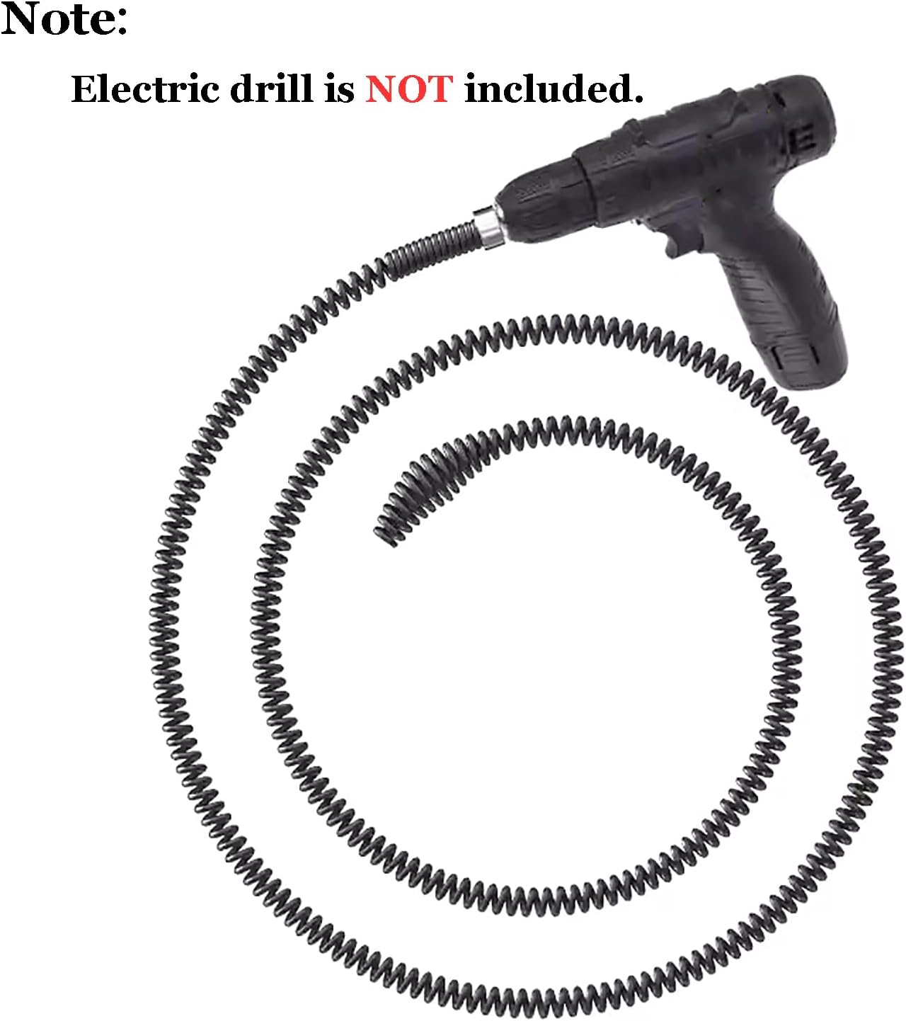 Amonk 10mm Drill Snake for Plumbing Drain Auger Cable with Adapter, 9.84Ft/3M | Heavy-Duty, Flexible&Reusable, Drain Clog Remover for Bathroom