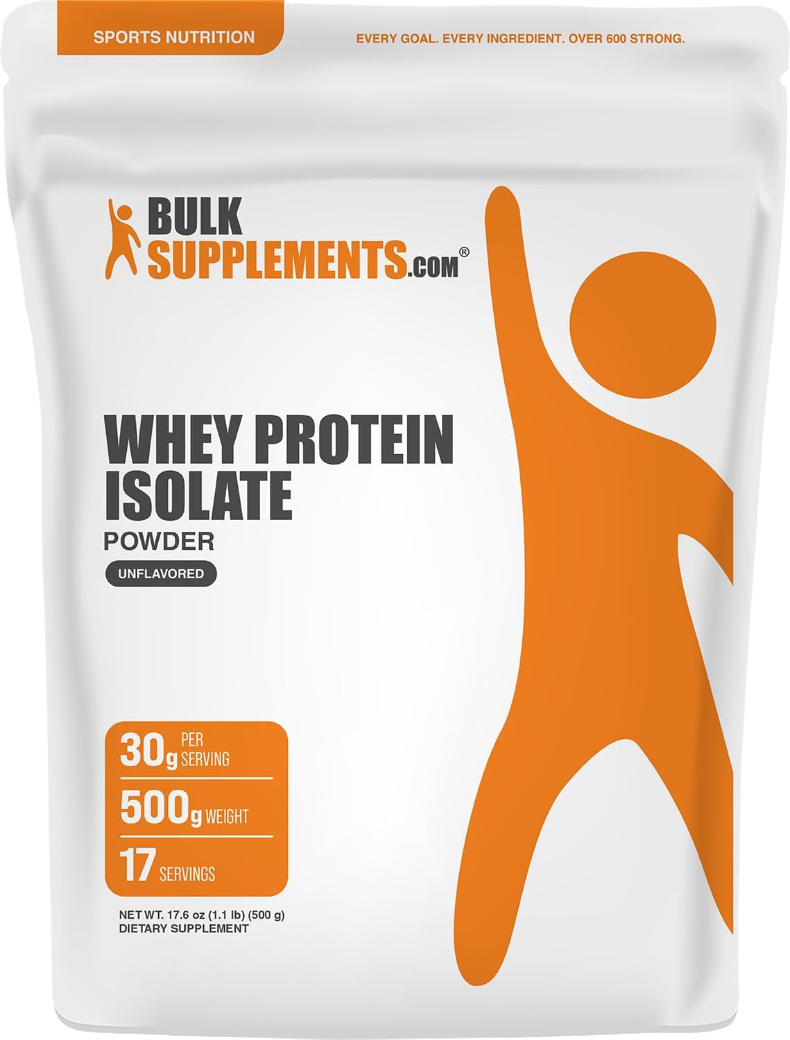 BulkSupplements.com Whey Protein Isolate Powder - Unflavored Whey Protein Powder, Nutritional Supplement - Gluten Free, 30g per Serving, 1kg (2.2 lbs) (Pack of 1)