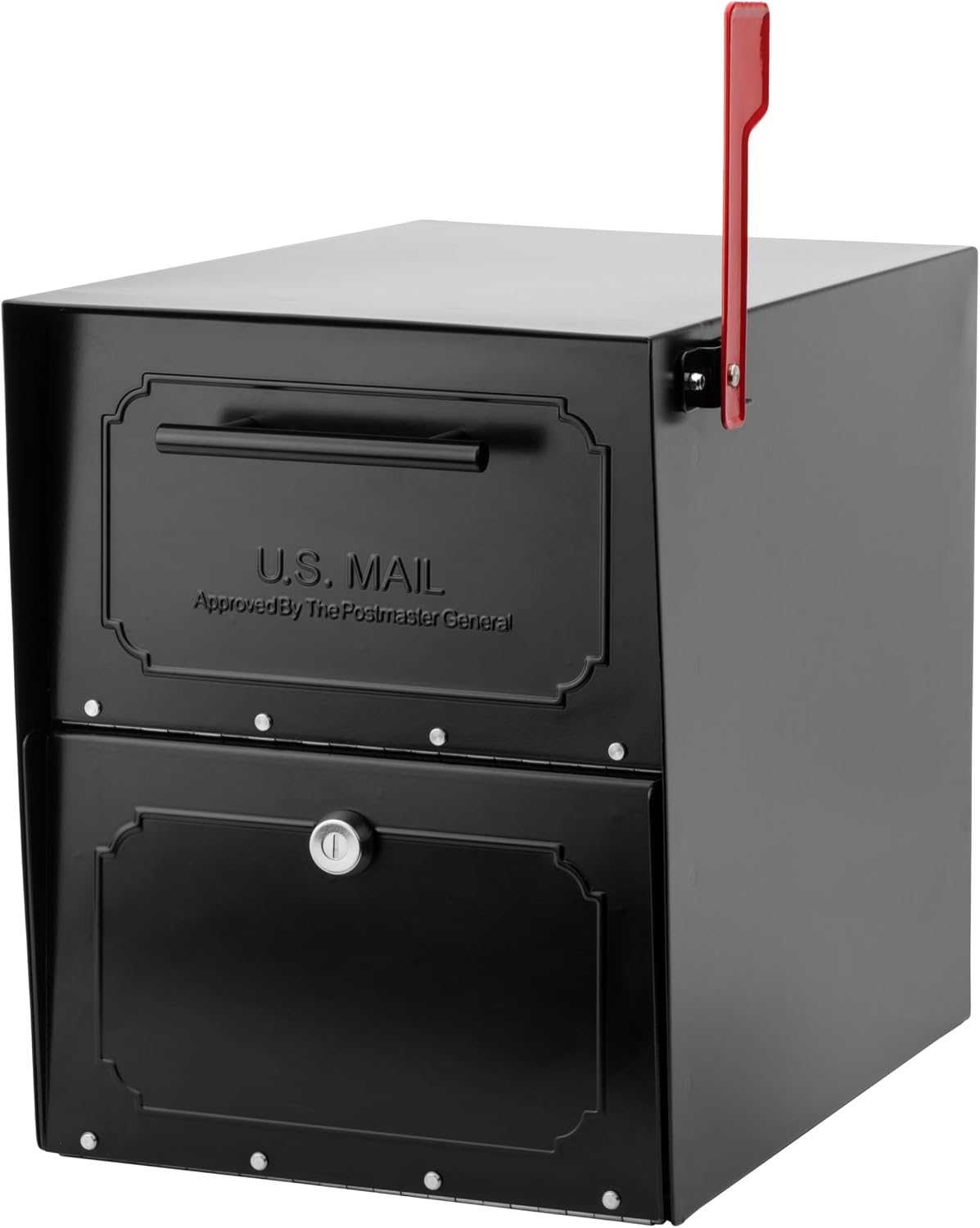Architectural Mailboxes Oasis TriBolt Locking Post Mount Mailbox, Black