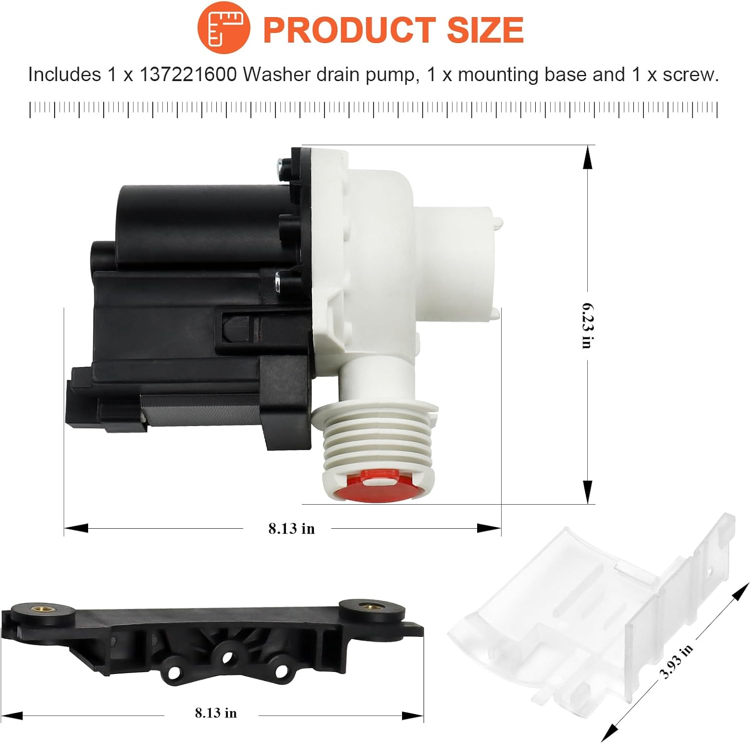 137221600 137108100 134051200 Washer Drain Pump by Beaquicy(365 DAYS WARRANTY) - Replaces 134740500 134740800 137151800 PS7783938 AP5684706
