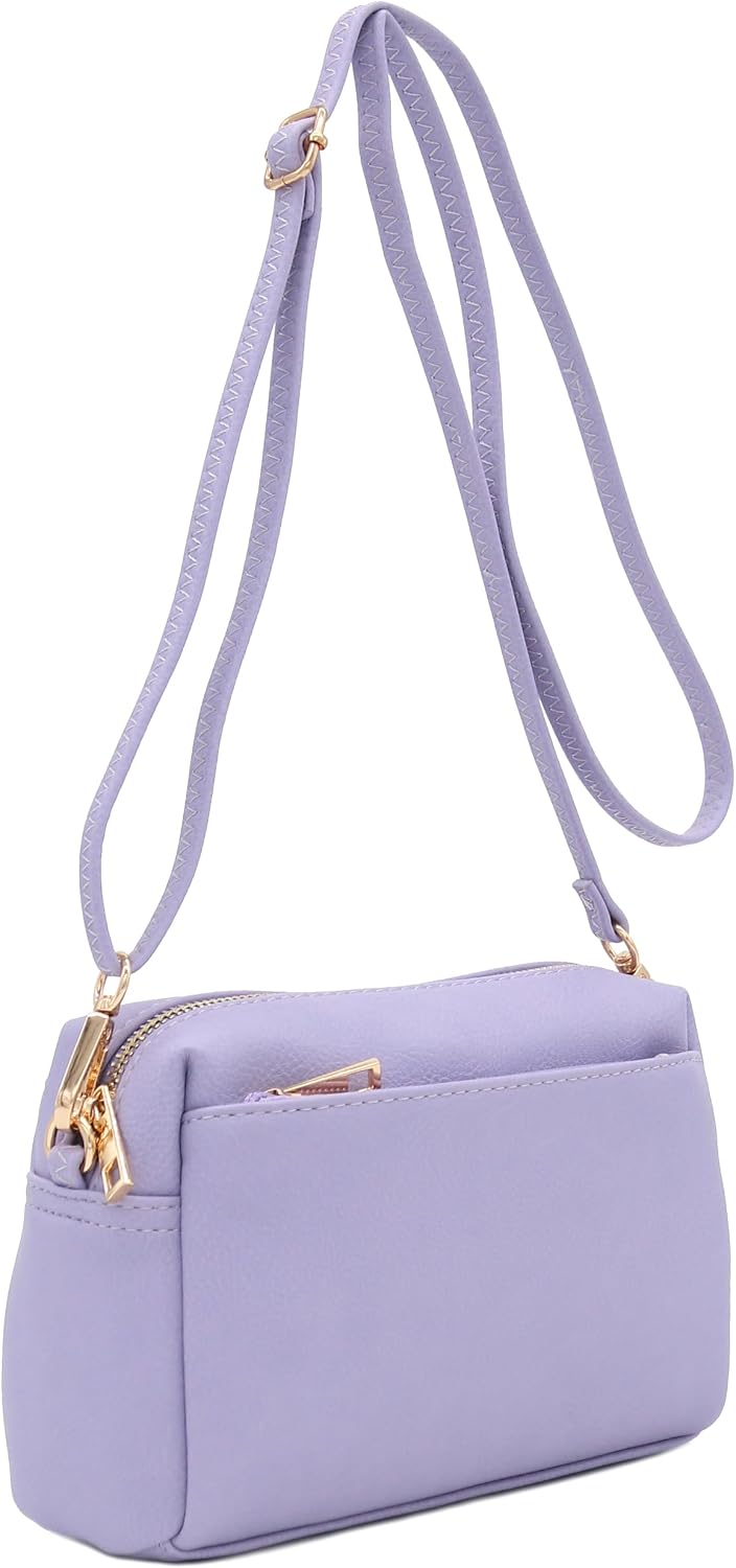 Triple Zip Small Crossbody Bag