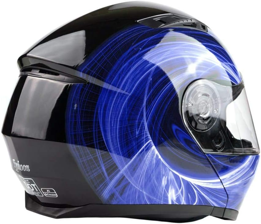 Adult Modular Motorcycle Helmet DOT w/Retractable Sunglass Full Face Flip-up Typhoon TH158