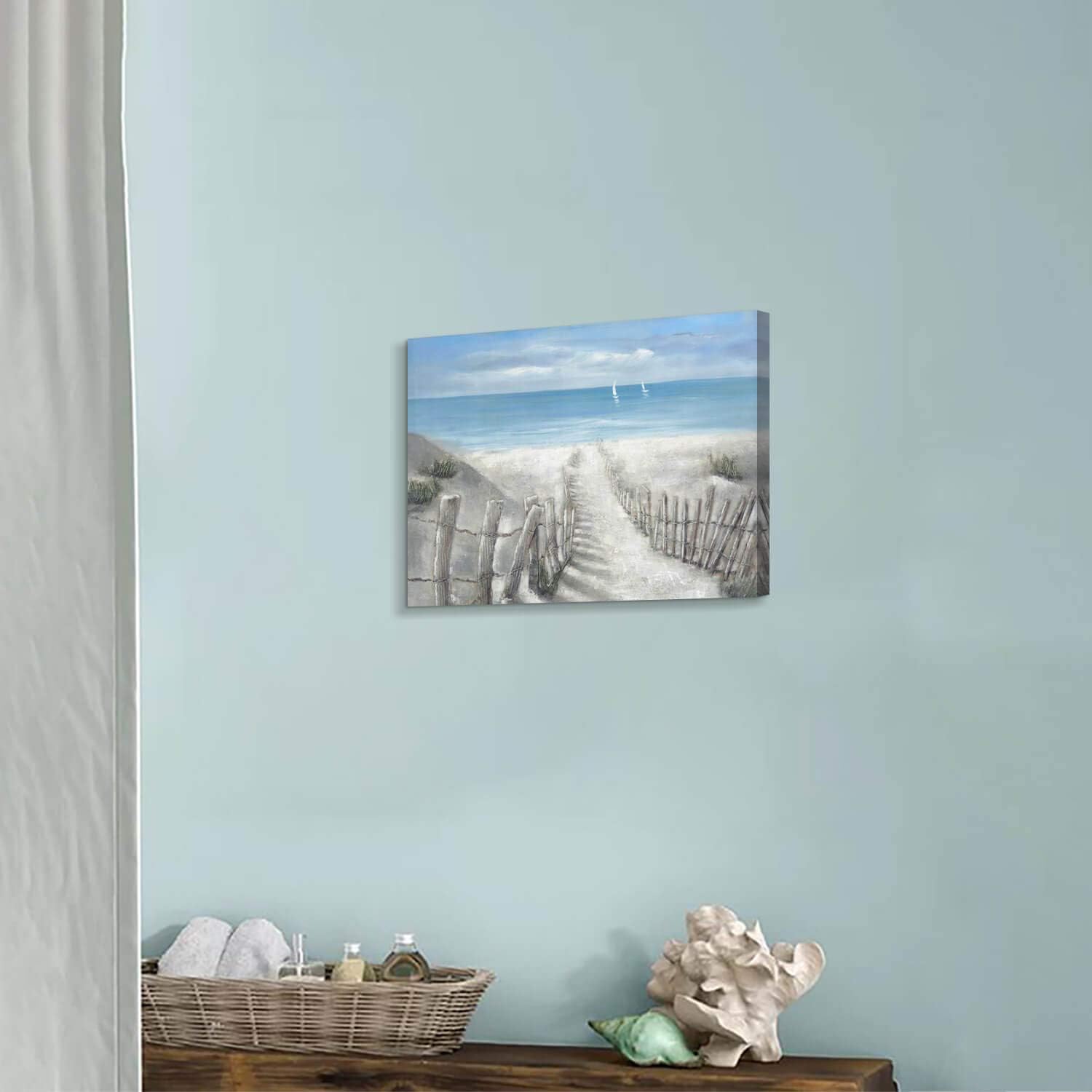 Hardy Gallery Ocean Wave Canvas Wall Art Coastal Decor 16x11 Inch