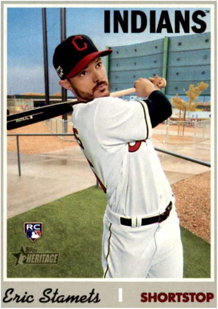 2019 Topps Heritage High Number #514 Eric Stamets Cleveland Indians Baseball Rookie Card