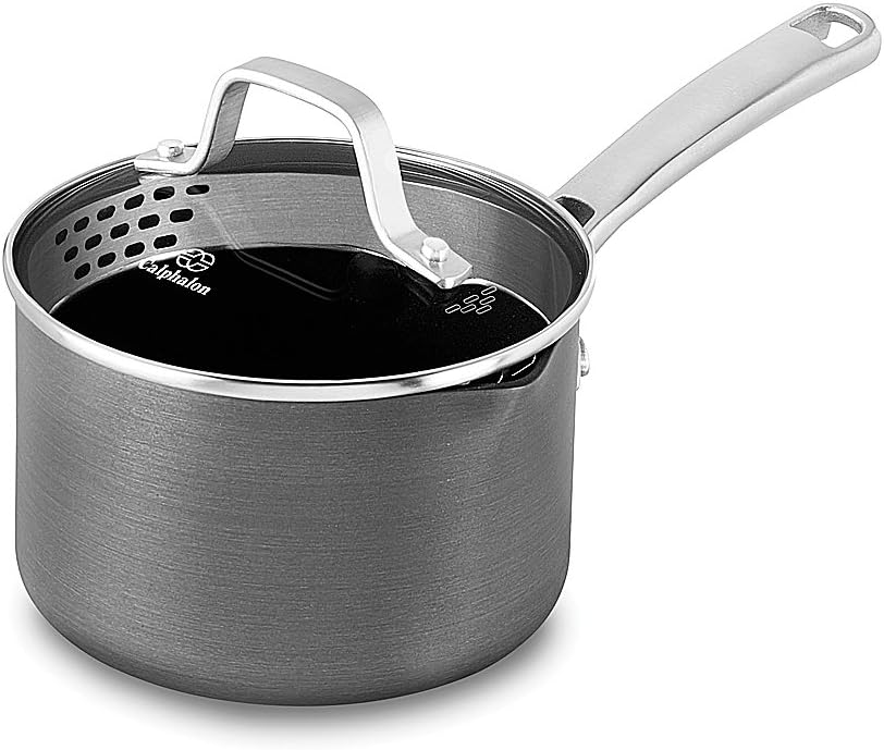 Calphalon 1943876 Classic Nonstick Sauce Pan with Cover, 2.5 quart, Grey