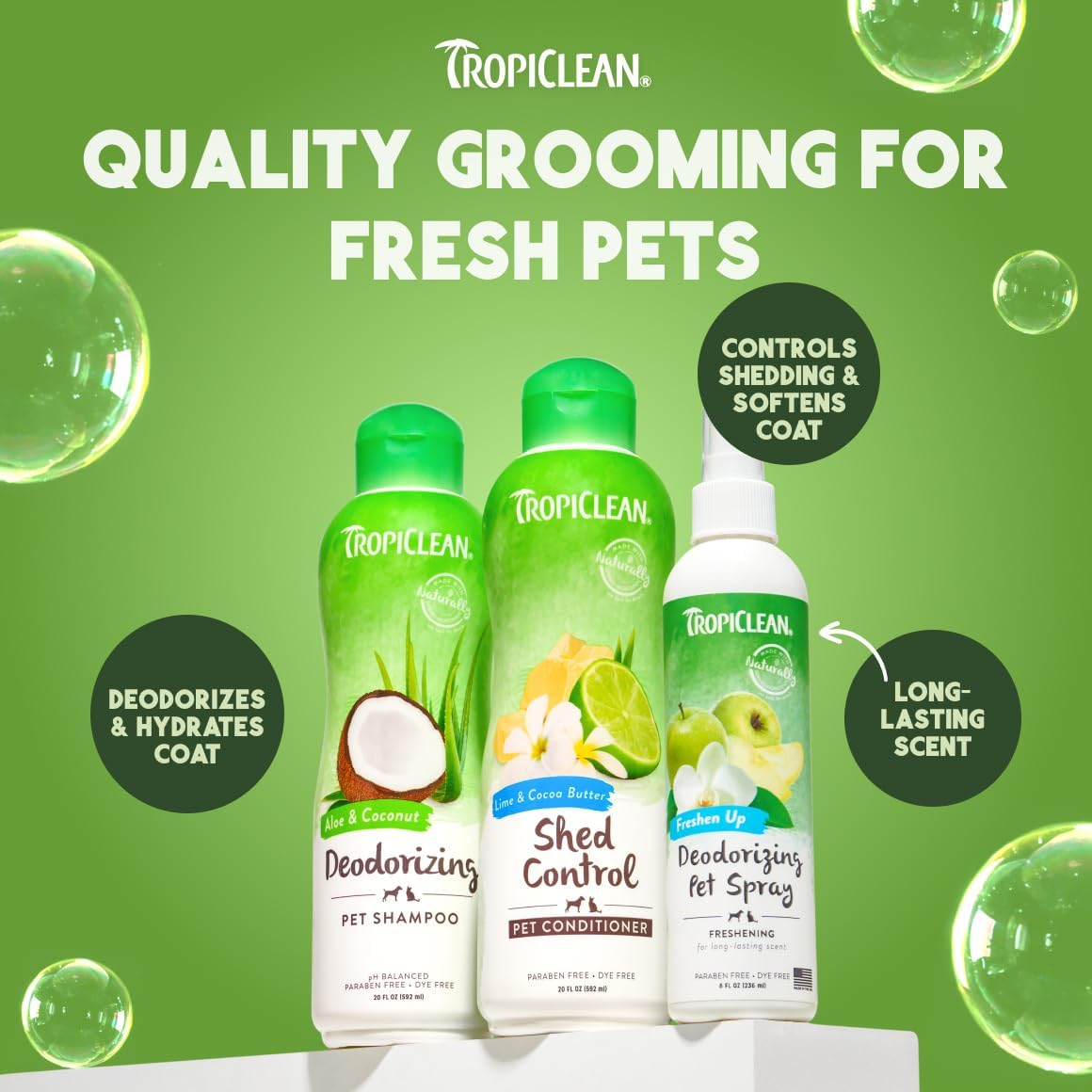TropiClean Deodorizing Dog Shampoo, Berry & Coconut Scent, 2.5 Gallon