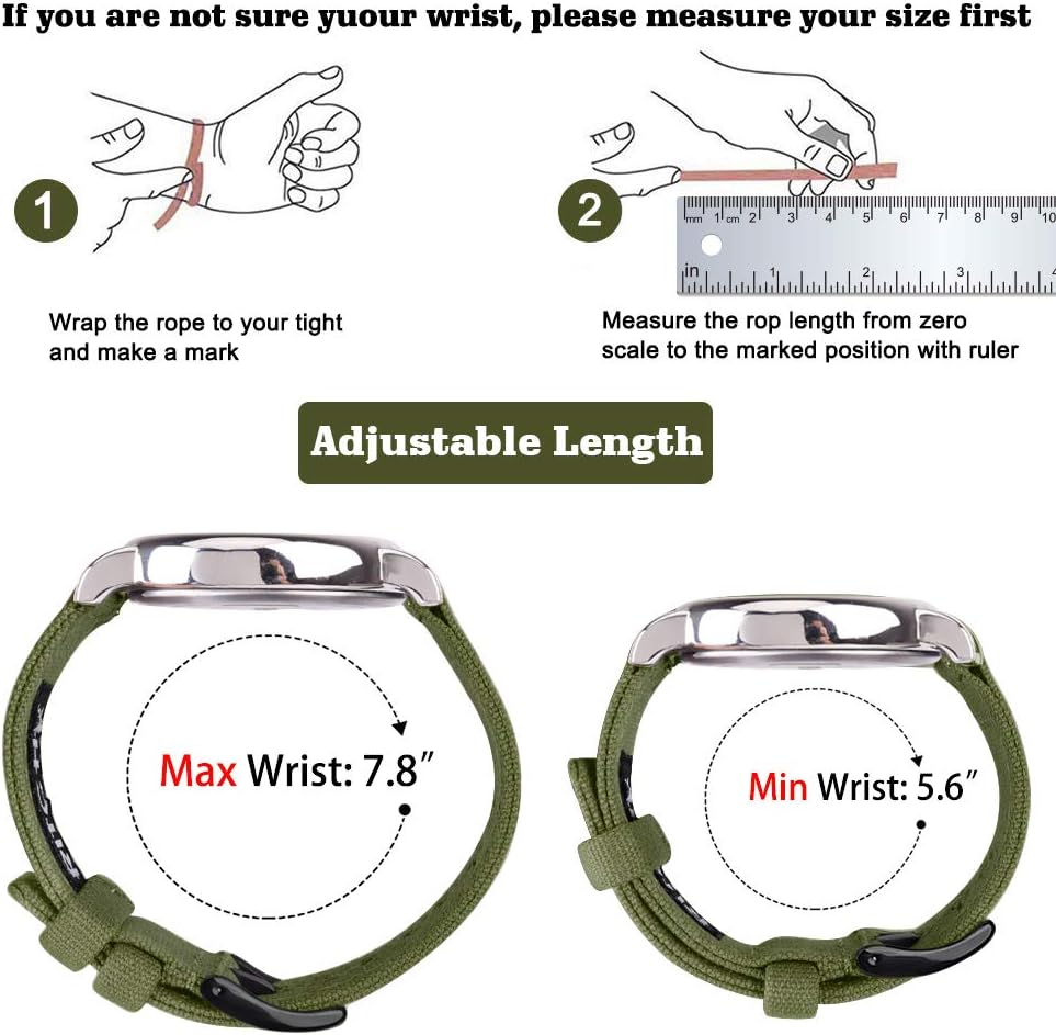 Ritche Christmas Gift Canvas Vintage Quick Release Watch Band 18mm 20mm 22mm 24mm Replacement Watch Straps for Men Women, White Elephant Gifts, Stocking Stuffers for Men, Father's Day gifts