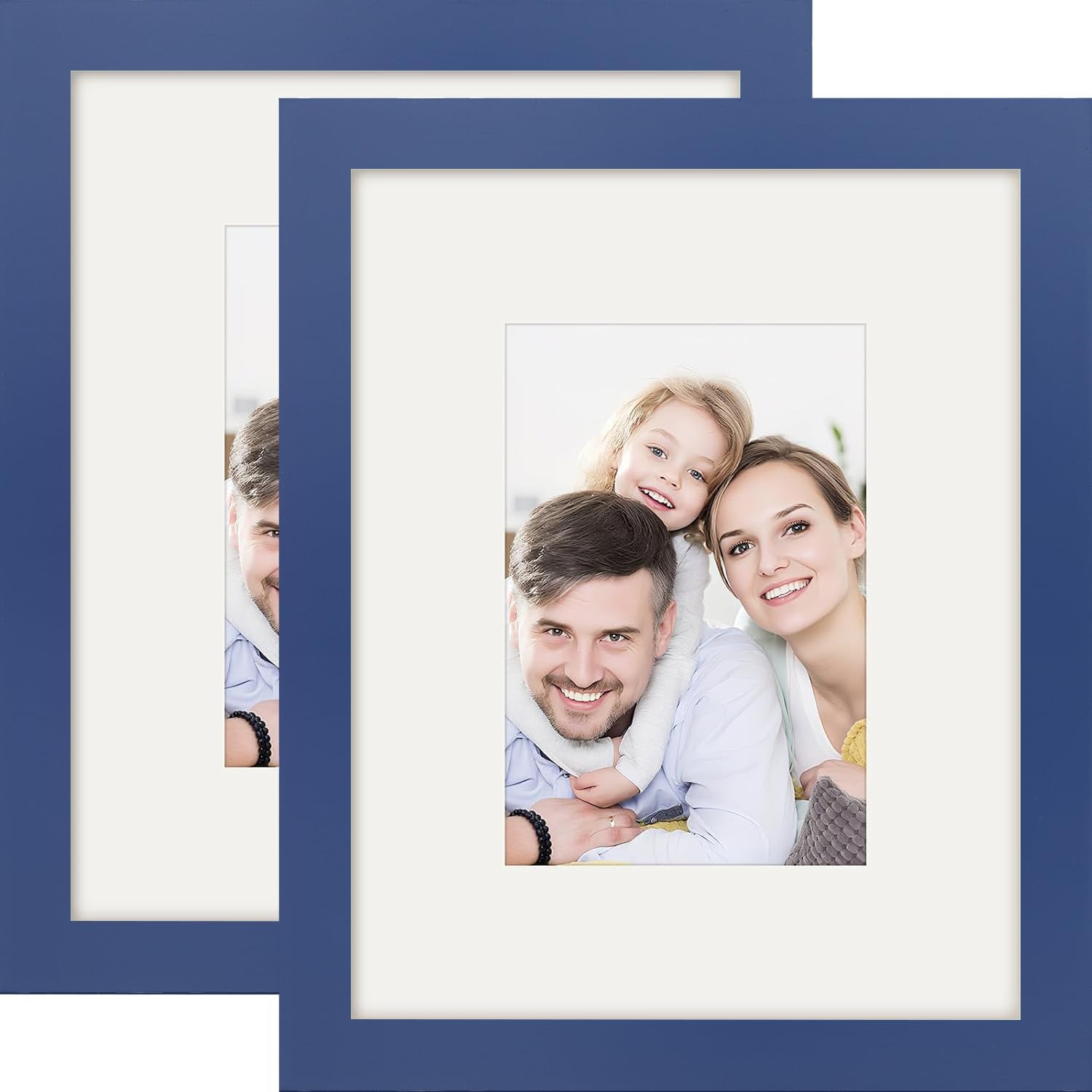Picture Frames 8x8 2 Pack Made of Solid Wood Black for Wall Mounting and Tabletop Display