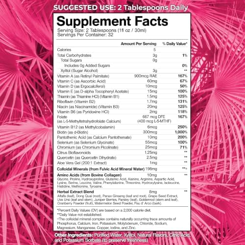 Premium Liquid Multivitamin for Women | Sugar Free Women’s Multivitamin | 100+ Vitamins, Minerals & Herbs Promote Anti-Aging, Heart, Brain & Bone Health |98% Absorption Rate | Non-GMO | 32 Serv