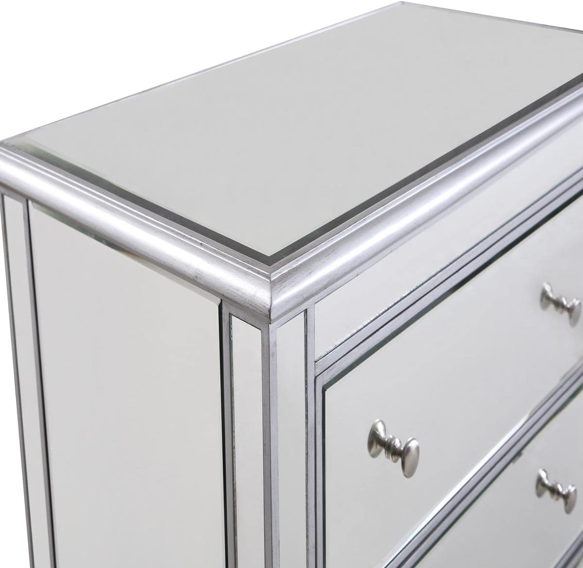3 Drawer Bedside Cabinet, Silver