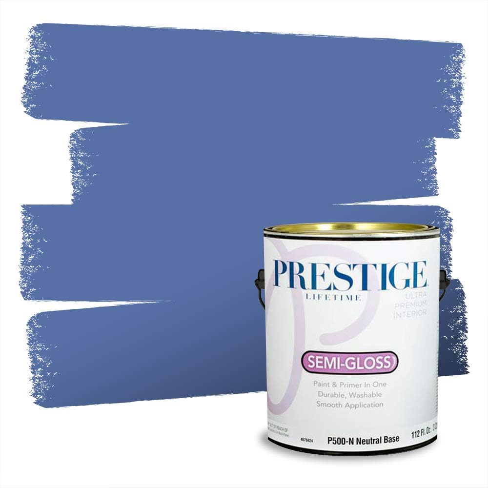 PRESTIGE Paints Exterior Paint and Primer In One, 1-Gallon, Semi-Gloss, Comparable Match of Behr* Intercoastal Gray*