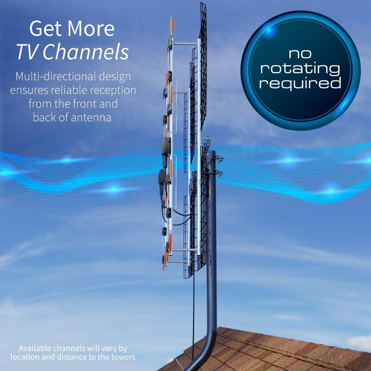 Antennas Direct 8-Element Bowtie UHF Outdoor HDTV Antenna, Multi-Directional, 70+ Mile Range, 4K 8K UHD NEXTGEN TV – w/All-Weather Mounting Hardware