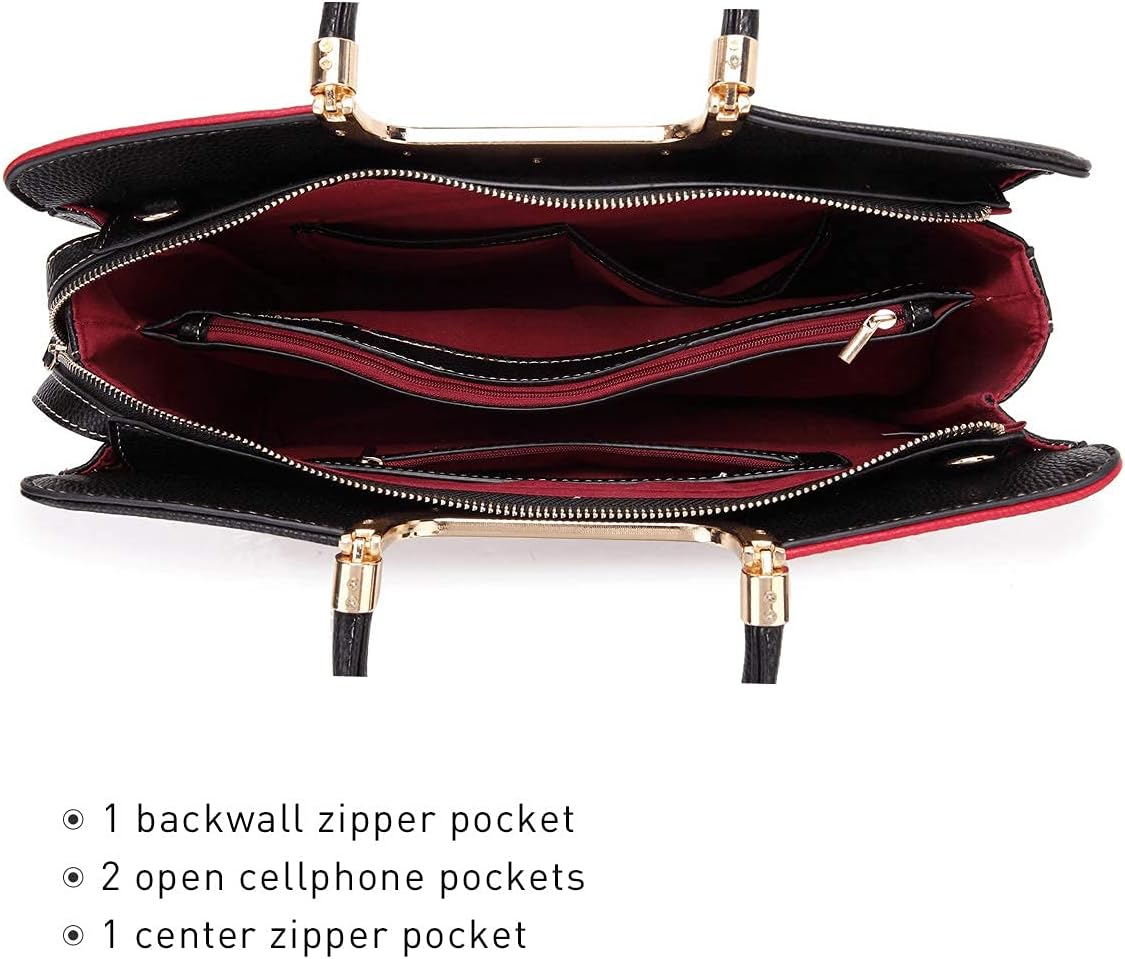 Womens Handbag Top Handle Shoulder Bag Tote Satchel Purse Work Bag with Matching Wallet