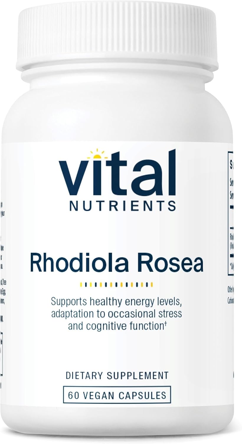 Vital Nutrients Rhodiola Rosea - Rhodiola Supplement for Healthy Energy, Memory, and Stress Support - Gluten, Dairy, Soy Free - Non-GMO - 60 Capsules