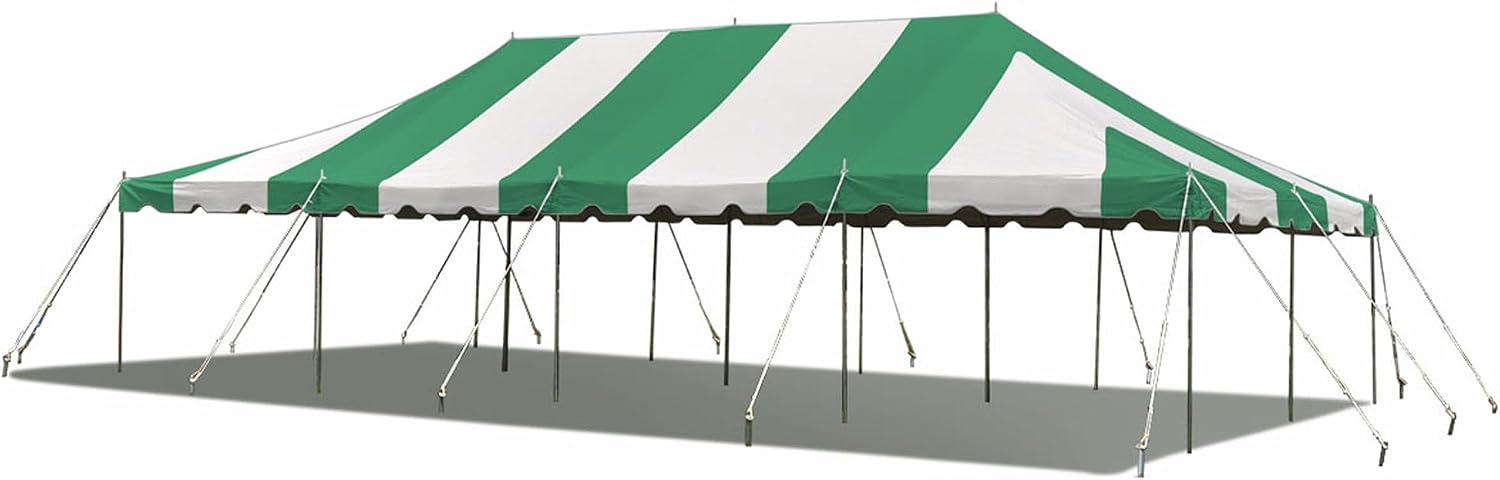 20’ x 20’ Weekender Canopy Pole Tent, Indoor and Outdoor Heavy Duty Easy Up, 80 Person Capacity Tent for Parties, Weddings, and Events, Commercial and Residential Use, PVC White Top | Easy Up Weekender Canopy Tent With 80 Person Capacity - Outdoor Canopi…