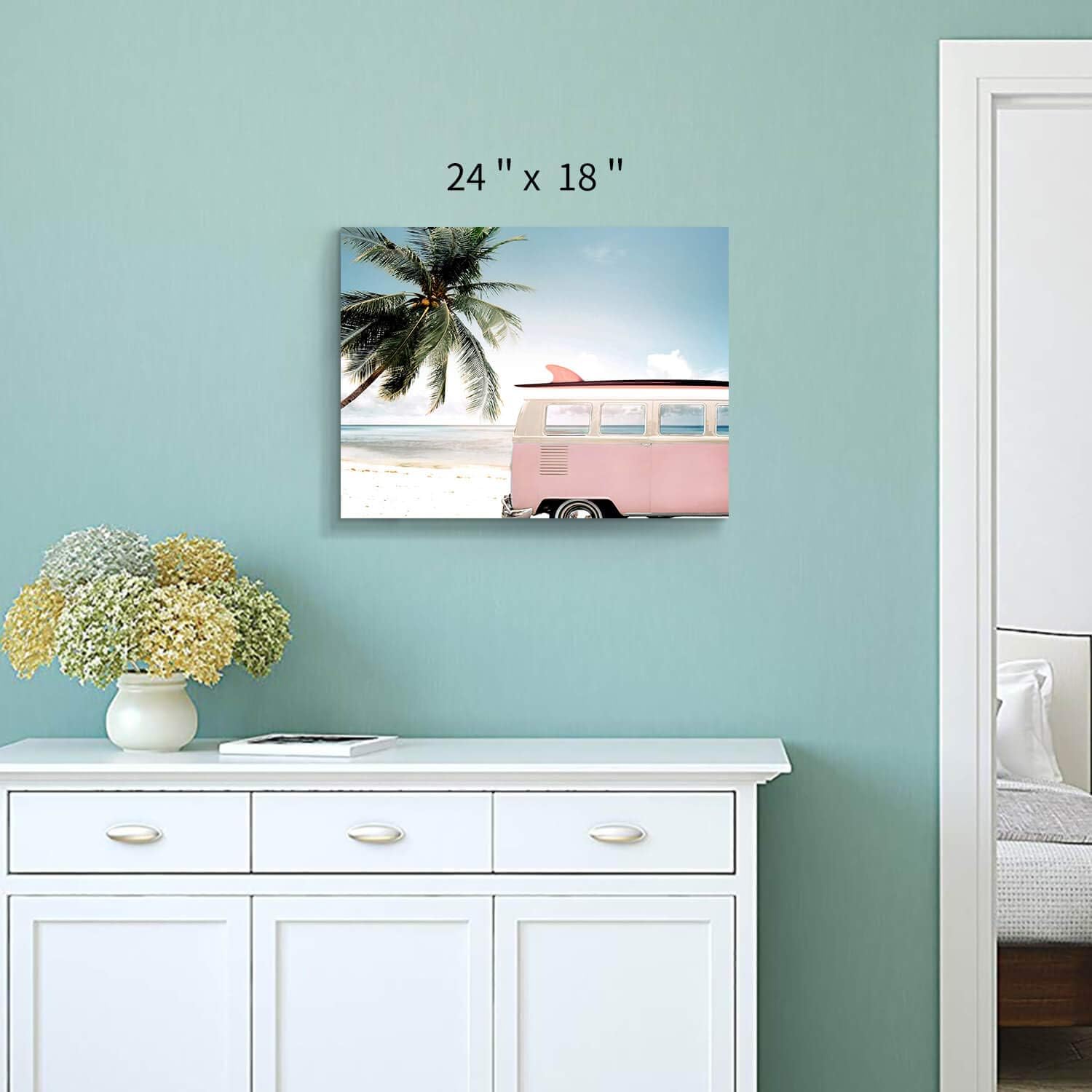 Hardy Gallery Ocean Wave Canvas Wall Art Coastal Decor 16x11 Inch