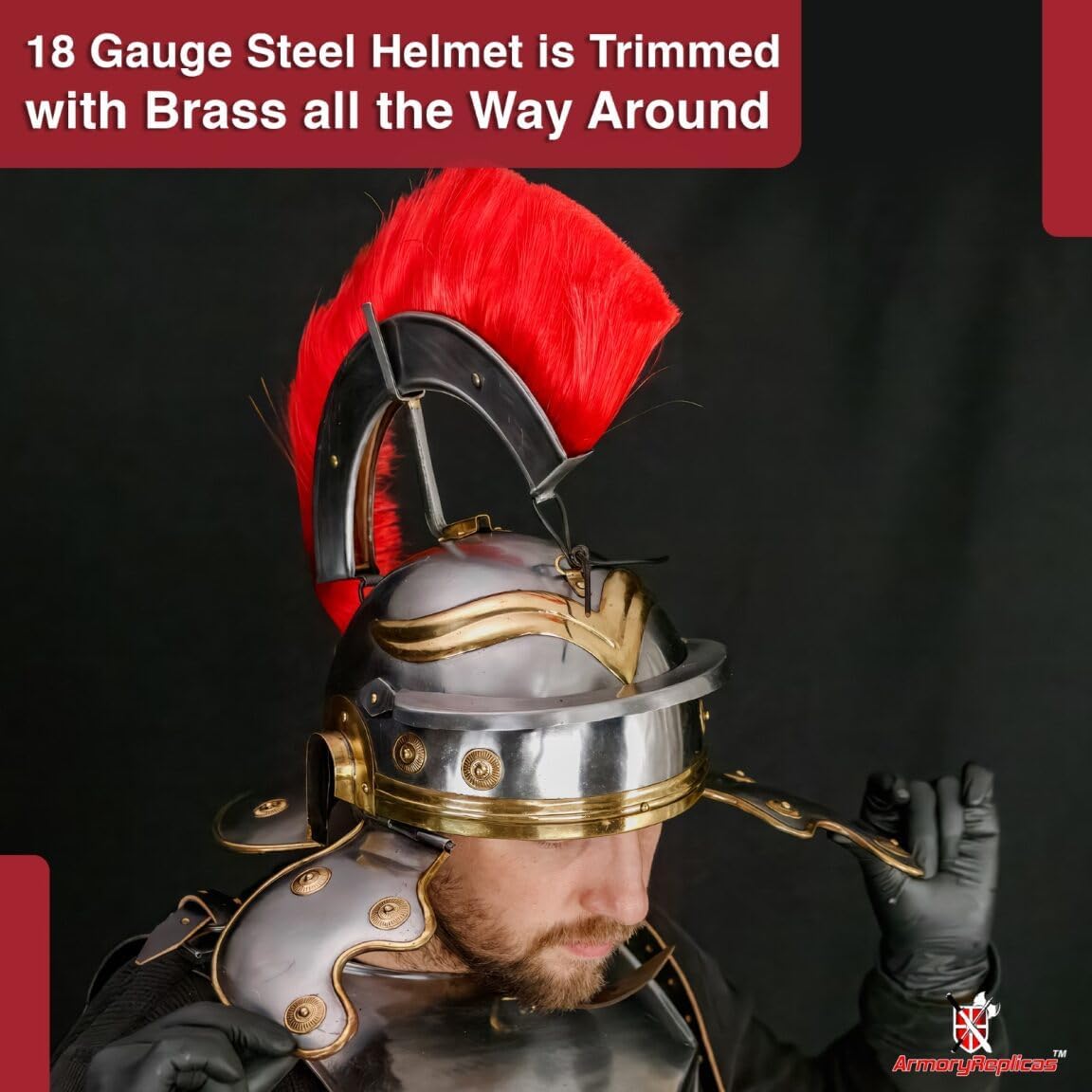 Armory Replicas Maximus Roman Gladiator Blackened 18g Helmet