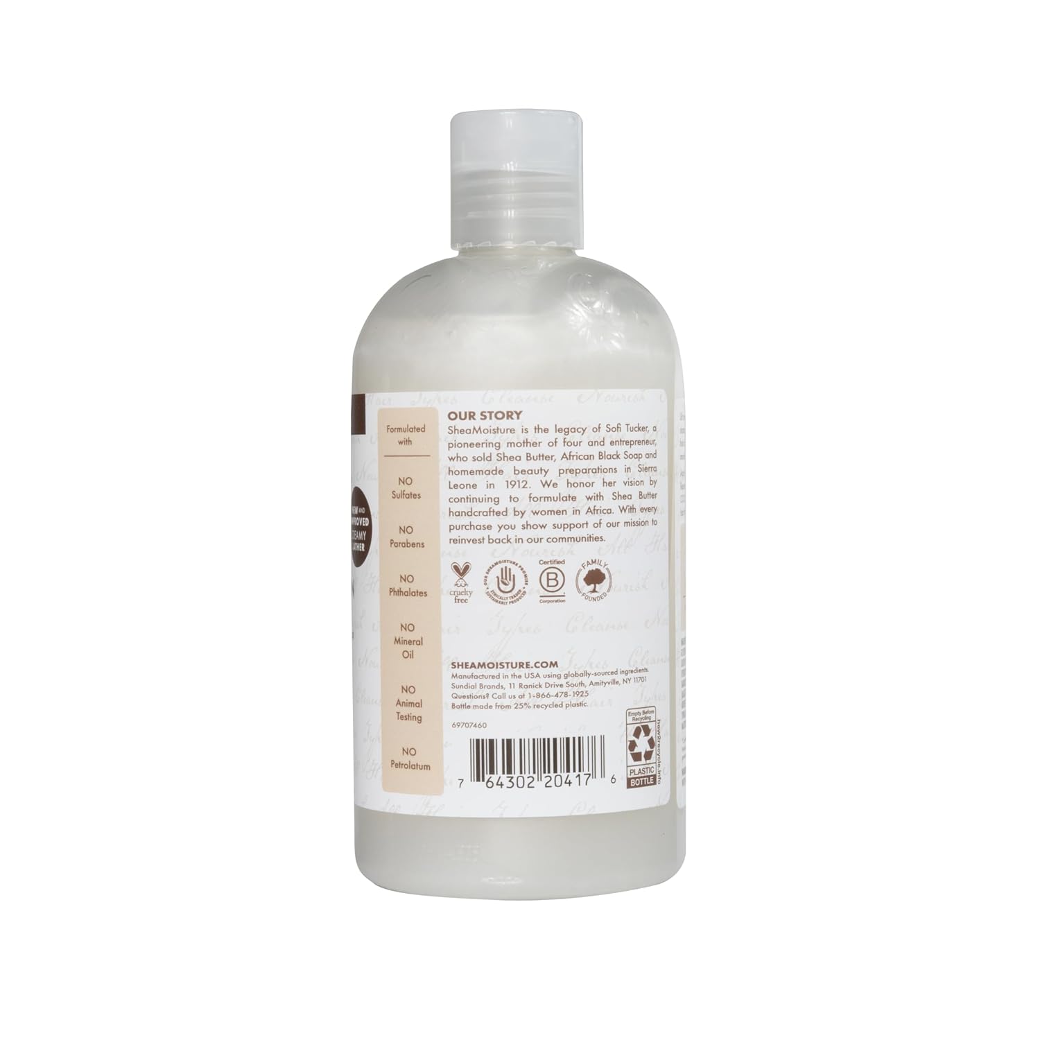 Shea Moisture Daily Hydration Shampoo Virgin Coconut Oil for All Hair Types Sulfate-Free 13 oz