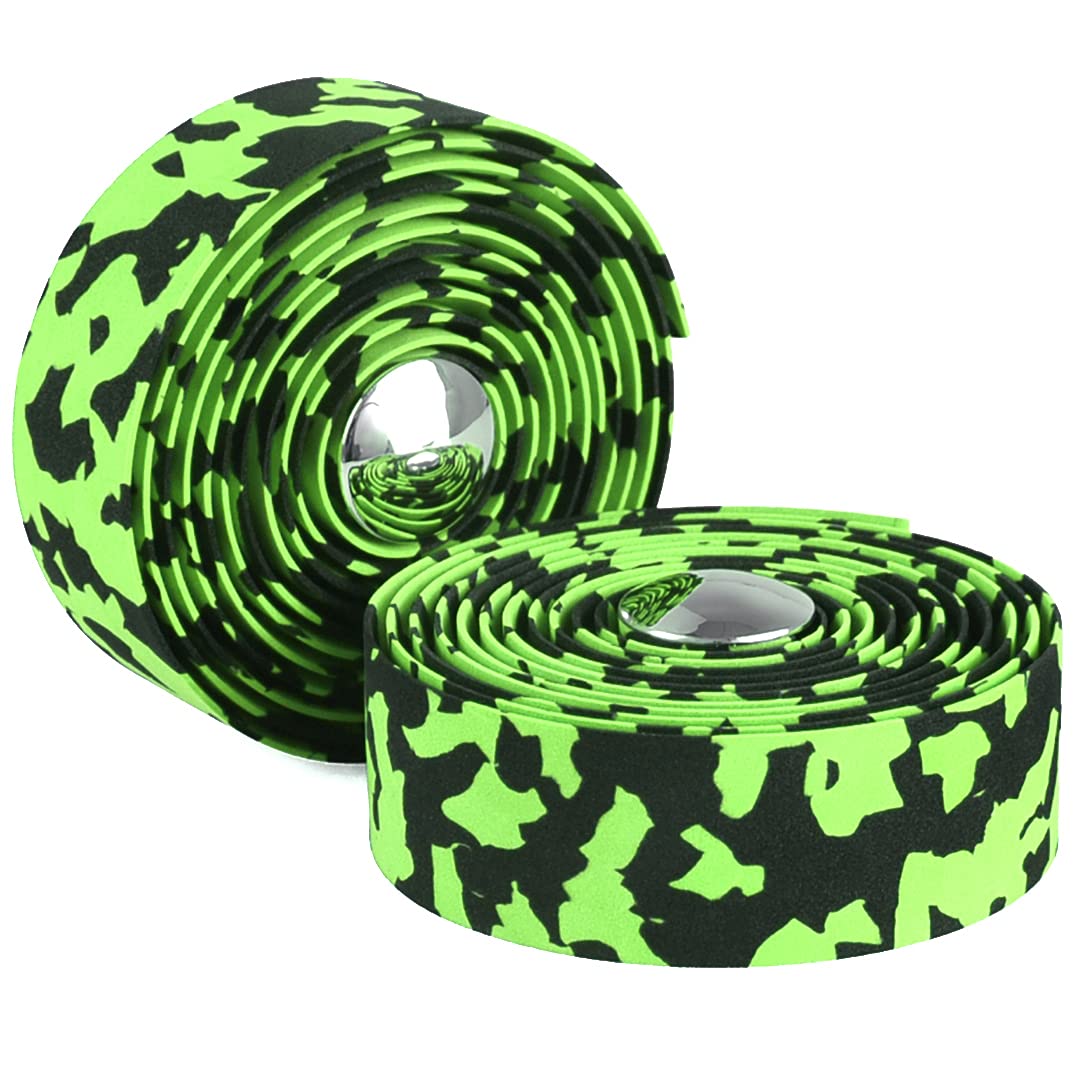 KINGOU White & Blue Camouflage EVA Road Bike Handlebar Tape Cycling Bar Tapes - 2PCS Per Set