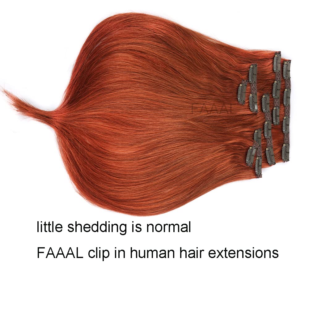 22" Clip in Human Hair Extensions Full Head 200g 10 Pieces 22 Clips Light Brown Double Weft Brazilian Real Remy Hair Extensions Thick Straight (22"