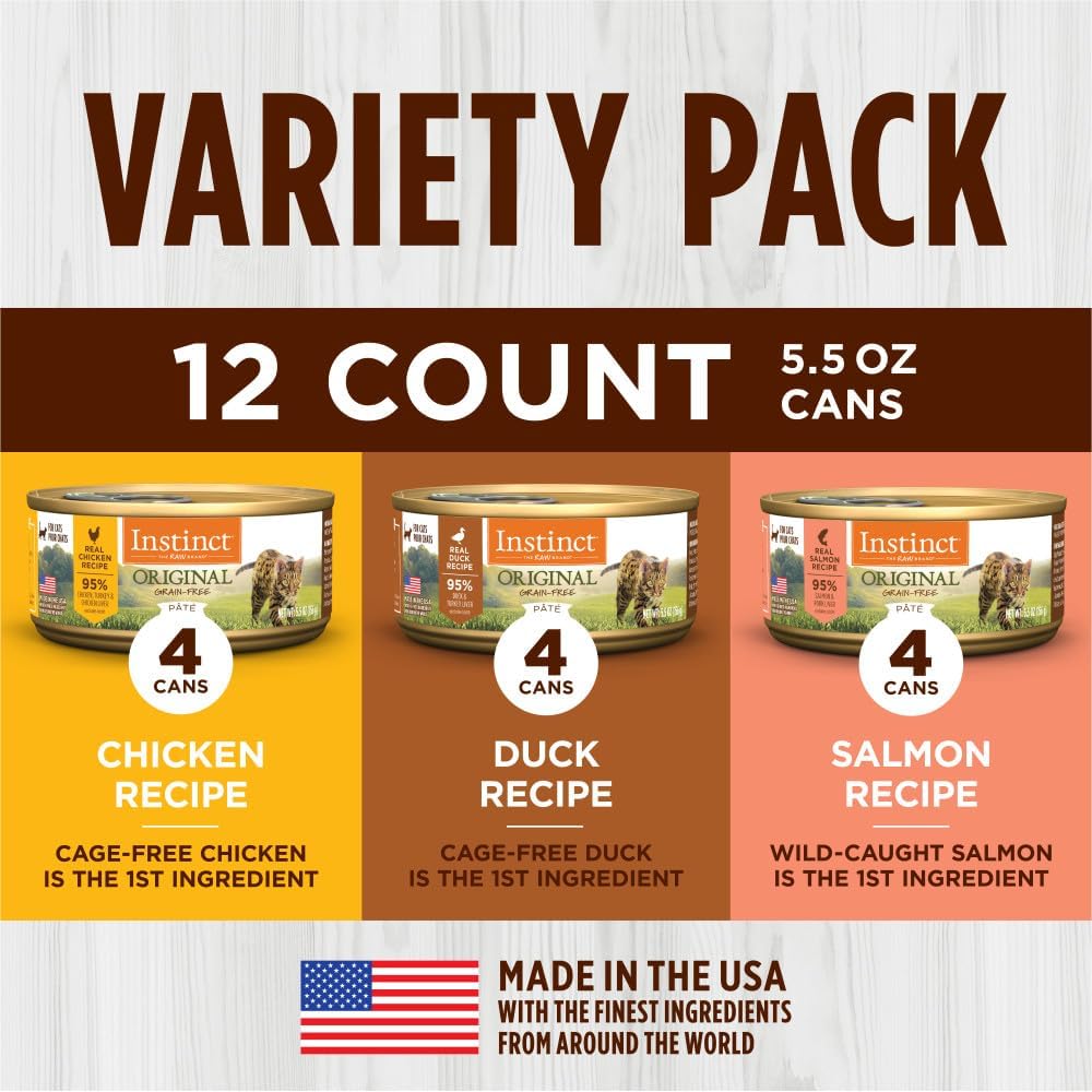 Instinct Original Grain Free Real Rabbit Recipe Natural Wet Canned Cat Food, 3 oz. Cans (Case of 24) | Rich & creamy pate texture, high protein, real rabbit, whole-food ingredients, grain-free, hydration support
