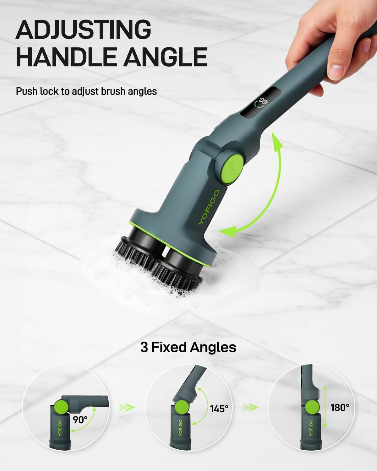 Electric Spin Scrubber Cordless Cleaning Brush | Adjustable Handle and Powerful Motor for Deep Cleaning Bathroom, Tile, Shower