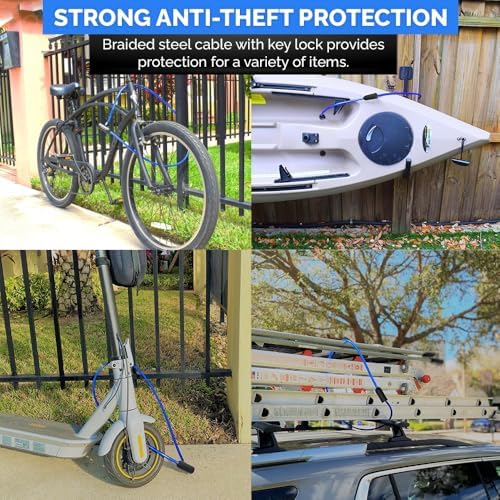 DocksLocks Security Cable Lock (5' to 25’ Lengths) with Keys