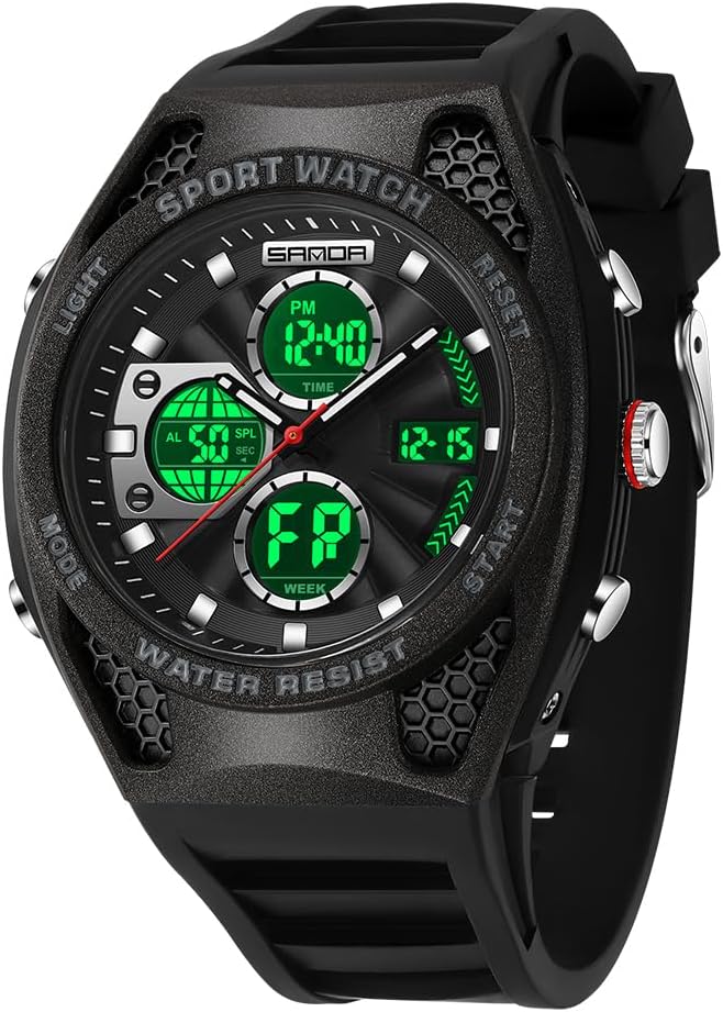 FANMIS Men's Digital Sport Watch Military LED Alarm Waterproof Quartz Watch | Tactical Outdoor Sport Watch Multi Function Led Display Alarm Stopwatch Date Quartz Rugged Style Daily Water Resistance